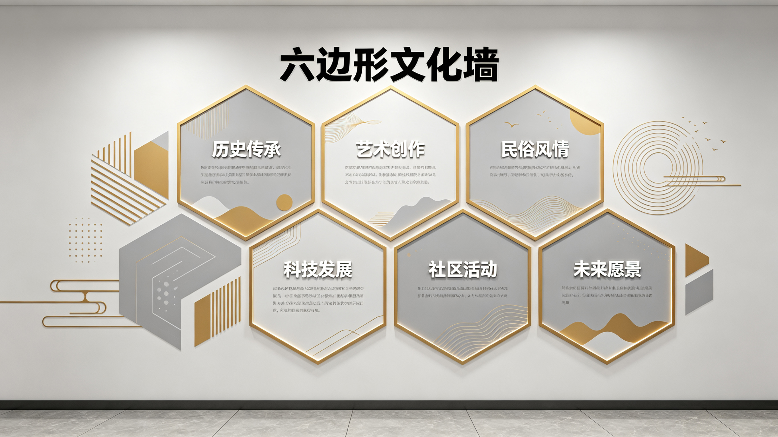 郸城企业文化墙 | 六边形信息美学